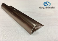 6063 T5 Alüminyum Ekstrüzyon Profil Metal Geçiş Şeritleri, Parlatma Bronz ile Döşeme için