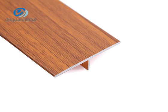 0.7-1.2mm Extruded Aluminum T Bar , 6463 aluminum extrusion with t slots surface treament coating with wood grain