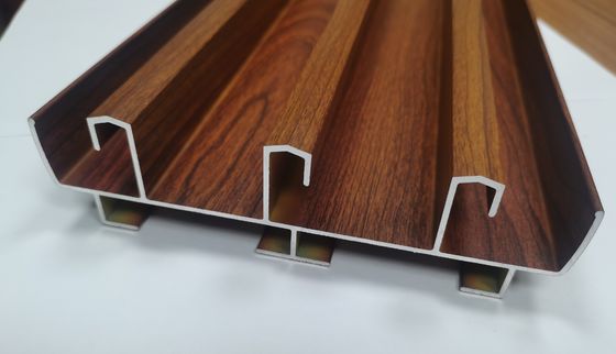 Ahşap Taneler Alüminyum Kaydırıcı Pencere ve Kapı Profili Üç Yollu